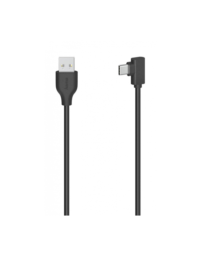 Kabel Hama USB 2.0 kątowy USB Typ-C - USB-A, 0,75m czarny główny