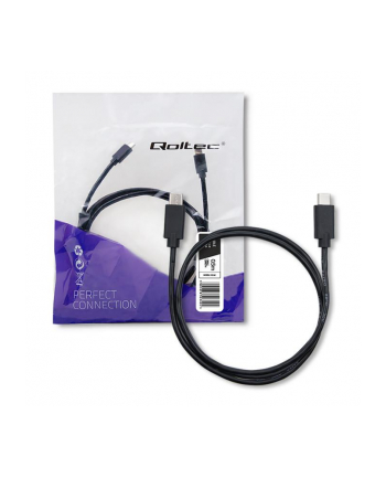 Kabel USB Qoltec 2.0 typ C męski | USB 2.0 typ C męski | 0.5m | Czarny