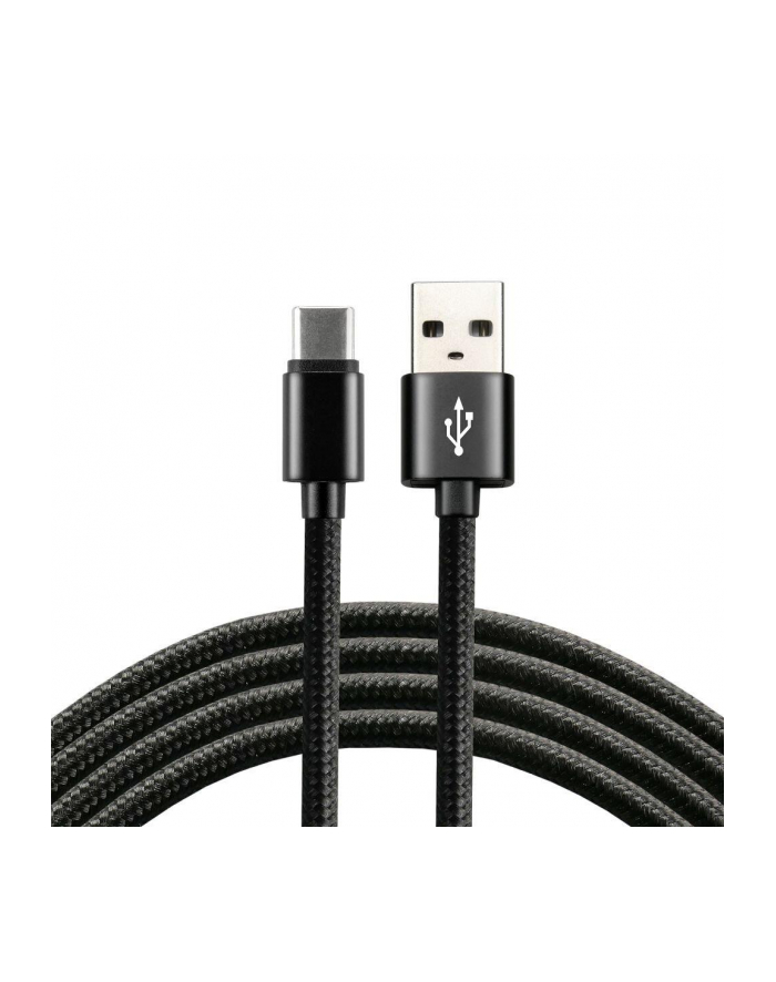 Kabel USB - USB-C everActive CBB-2CB 2m z obsługą szybkiego ładowania do 3A czarny główny