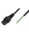 Kabel zasilający do zarobienia z blokadą IEC LOCK 3x1mm2 OPEN/C13 prosty Ż 1m czarny - nr 1