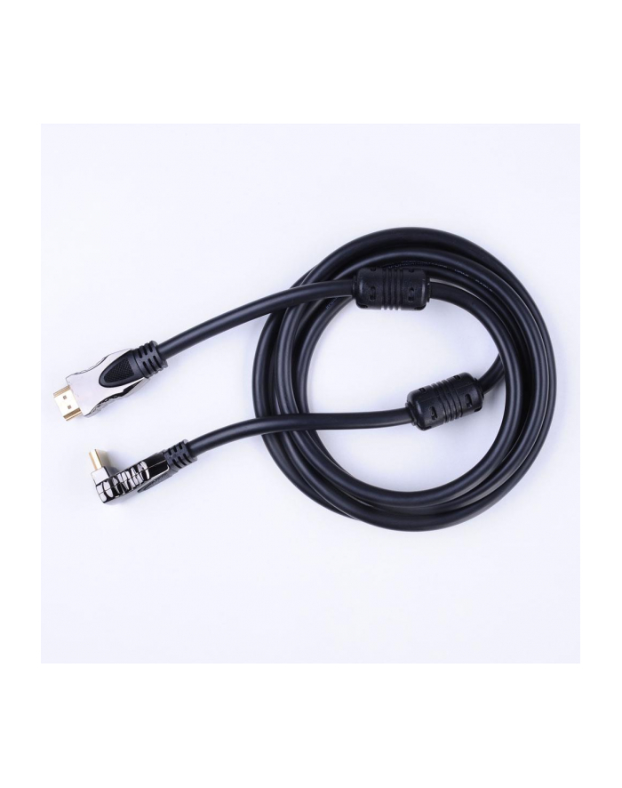 Kabel Impuls-PC 5001BR-S 1,8m BL HDMI - HDMI kąt 90st.gold/fer/Nyl/blist Miedź(99,9%) główny