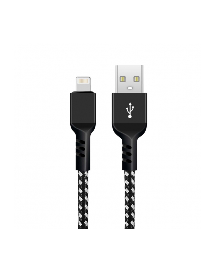 Kabel Lightning Maclean MCE481 USB A - Lightning do iPhone Fast Charge 5V/2,4A czarno-biały 2m główny