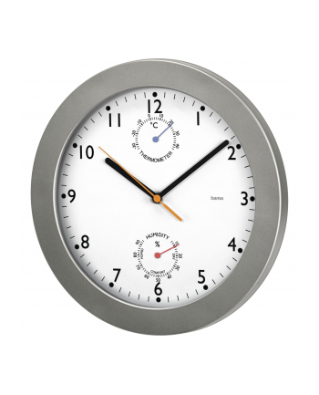 Hama Pg 300 Clock Quartz Wall Mountable 30Cm White Silver (186344)