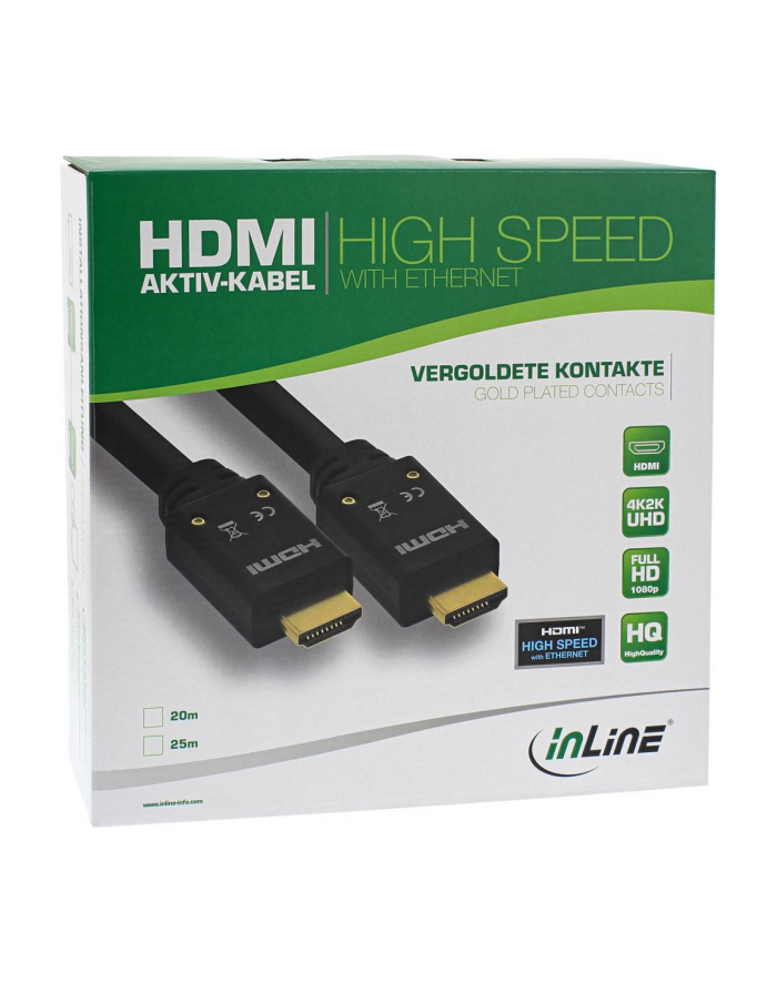 InLine Kabel Active High Speed HDMI + Ethernet 4K2K M/M czarny pozłacane kontakty - 20m (17520B) główny