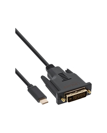 InLine Kabel Adapter USB-C na DVI męski (DP Alt Mode) czarny - 1m (64131)