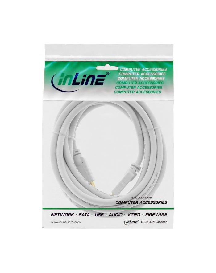 Kabel InLine InLine High Speed HDMI + Ethernet męski na męski - pozłacany - biały - 7,5m - obsługuje wideo 4K główny