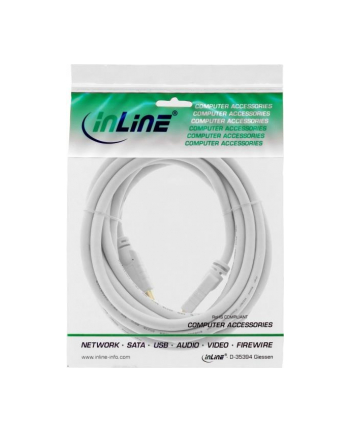 Kabel InLine InLine High Speed HDMI + Ethernet męski na męski - pozłacany - biały - 7,5m - obsługuje wideo 4K