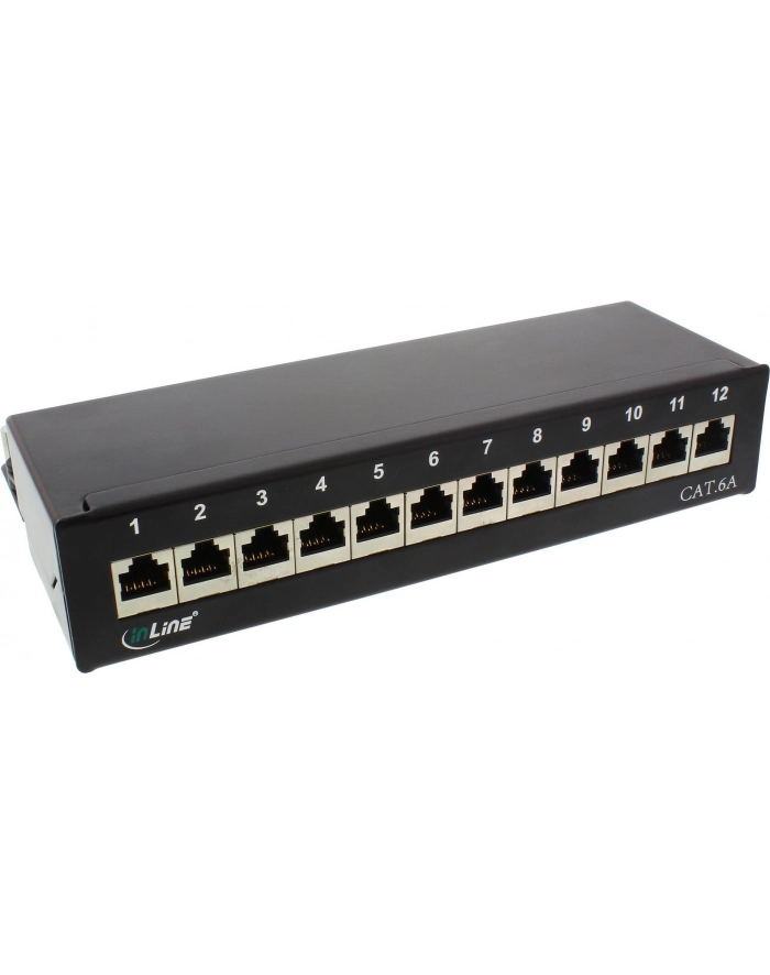 InLine Patch Panel Cat.6A do stołu / ściany 12 Port czarny RAL9005 (76809S) główny