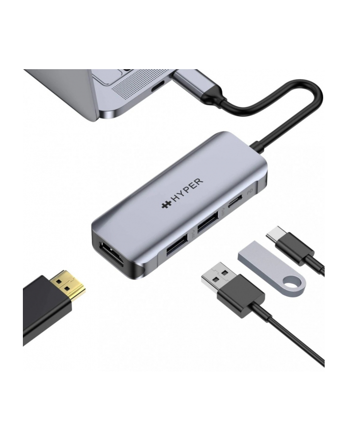 hyperdrive Hub Hyper HD 4-in-1 USB-C HUB, 4K HDMI, USB-C 100W PD, 2x USB-A główny