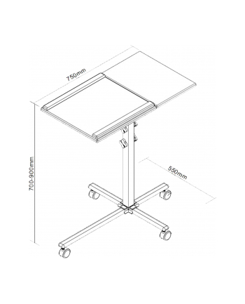 Inline Regulowany Stojak Na Laptop I Projektor - 70-90Cm - Czarny (23167A)