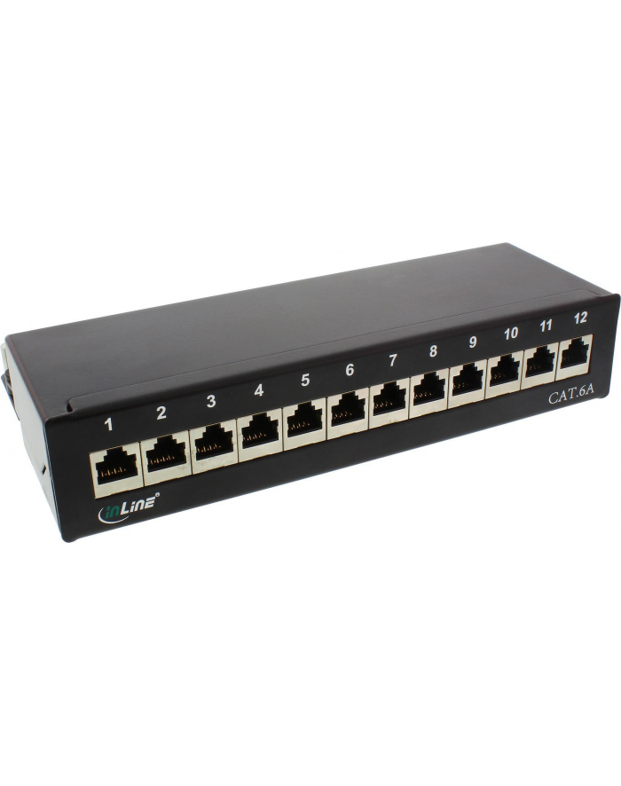 InLine Patch Panel Cat.6A do stołu / ściany 12 Port czarny RAL9005 (76809S) główny