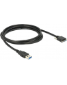 Delock Kabel USB 3.0 typu A męski USB 3.0 typu Micro-B męski ze śrubkami 2 m (83598) - nr 3