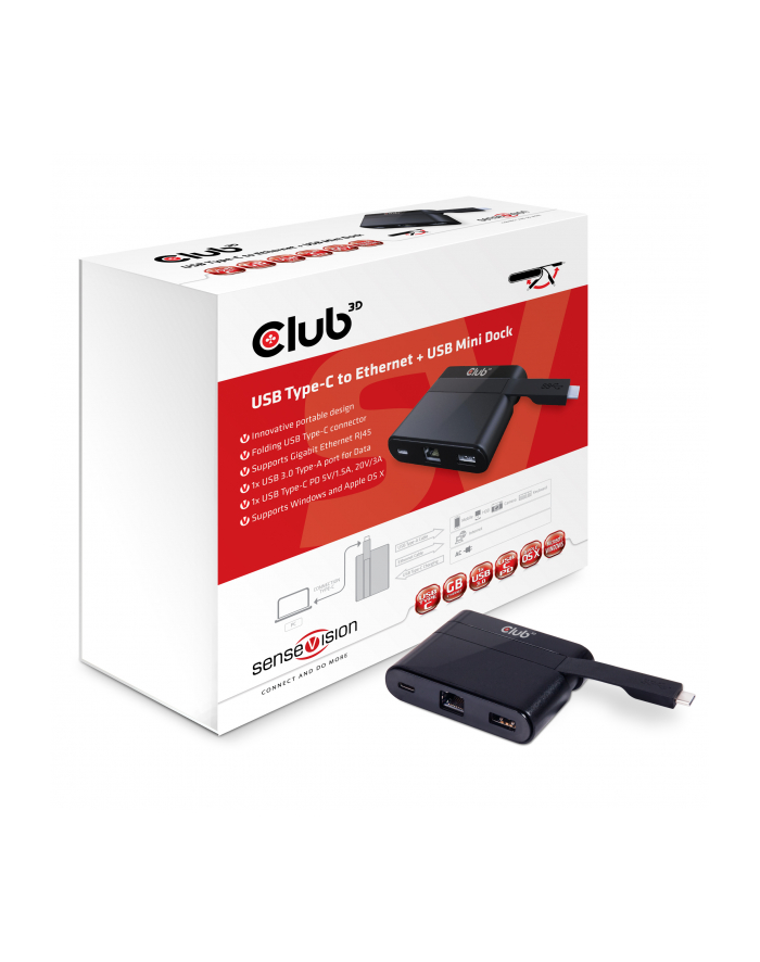 Club 3D Adapter USB-C RJ-45 (CSV1530) główny