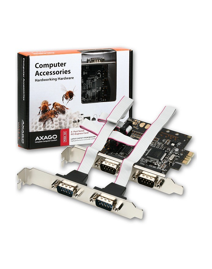 Axagon PCIe 2.0 x1 - 4x port szeregowy RS-232 (PCEA-S4N) główny