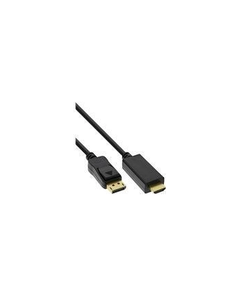 INLINE KABEL   KABEL ADAPTER HDMI - DP (DISPLAYPORT) Z KONWERTEREM - OBŁUGA 4K/60HZ - CZARNY - 2M 17182I