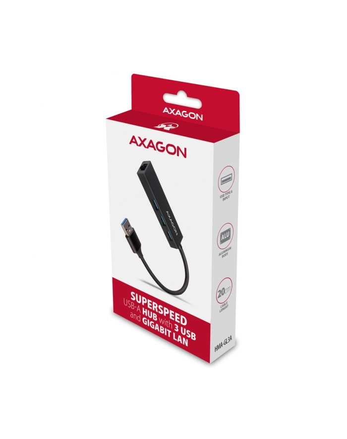 Axagon Hub Usb 1X Rj-45 + 3X Usb-A 3.2 Gen1 (Hma-Gl3A) (HMAGL3A) główny