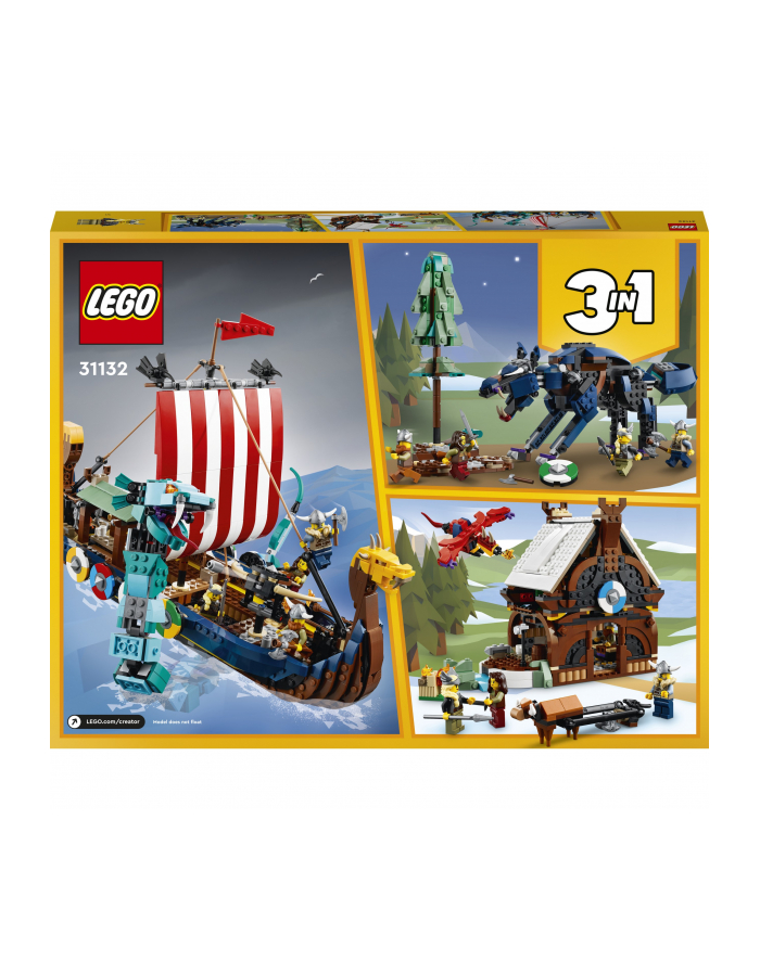 LEGO 31132 CREATOR Statek Wikingów i Wąż Midgardu p4 główny