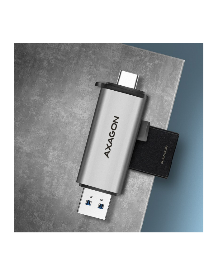Axagon CRE-SAC, USB3.2 Gen 1 Type-C + Type-A zewnętrzny czytnik kart SD/microSD (AXN) główny
