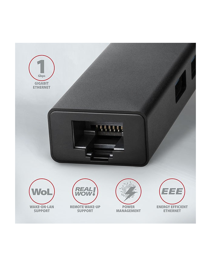 Axagon Hub Usb 1X Rj-45 + 3X Usb-A 3.2 Gen1 (Hma-Gl3A) (HMAGL3A) główny