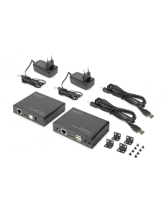 DIGITUS Przedłużacz/Extender HDMI HDBaseT 2.0 KVM do 100m po Cat.6/7/8 4K 60Hz UHD główny