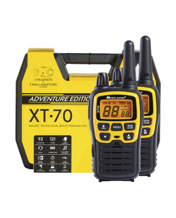 Pni Radio Przenośne Pmr/Lpd Midland Xt70 Adventure Zestaw 2 Szt. , Kolor Żółty Kod C1180.01