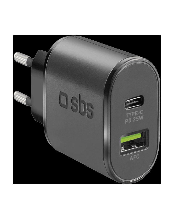 Sbs PD 1x USB + 1x Typ C 25W Czarny (TETRPD25W) główny