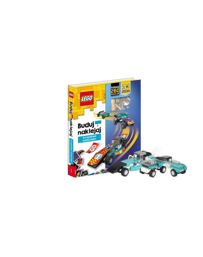 ameet Książka 3w1 LEGO ICONIC. Buduj i naklejaj wyjątkowe samochody BSP-6601 główny