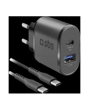 SBS Ładowarka Sieciowa Travel Charger 18W + Kabel Usb-C/Usb-C (TEKITTRPDCCK)