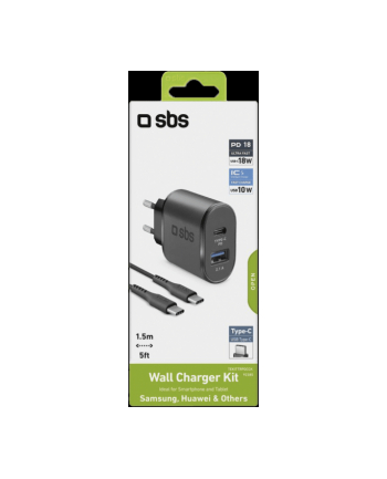 SBS Ładowarka Sieciowa Travel Charger 18W + Kabel Usb-C/Usb-C (TEKITTRPDCCK)