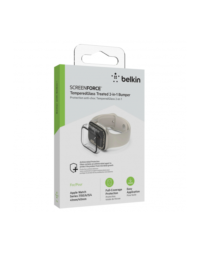 belkin Osłona ScreenForce TemperedCurve 2 in 1 360 Anti-Microbial Series 7/SE/6/5/4, przeźroczysta 40/41 mm główny