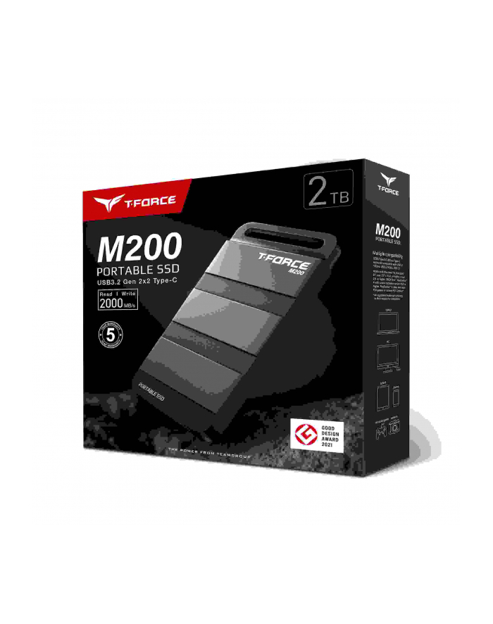 Team Group M200 Portable SSD 2 TB, External SSD (Kolor: CZARNY, USB-C 3.2 Gen 2x2 (20 Gbit/s)) główny