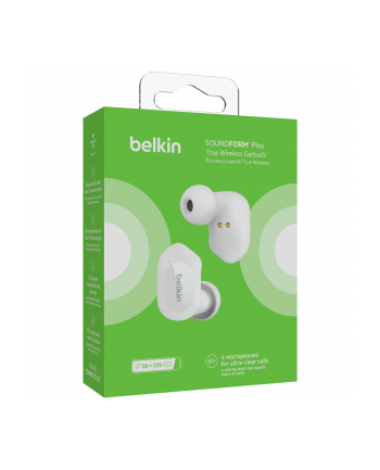 belkin Słuchawki bezprzewodowe douszne Soundform Play białe