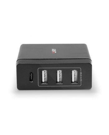 Lindy 4 Port USB Type C ' A Smart Charger with Power Delivery, 72W, Charger (Black)