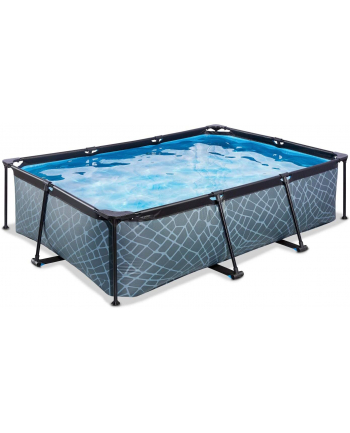 Exit Toys Stone Pool, Frame Pool 220x150x65cm, swimming pool (grey, with filter pump)