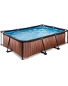 Exit Toys Wood Pool, Frame Pool 220x150x65cm, swimming pool (brown, with filter pump) - nr 1