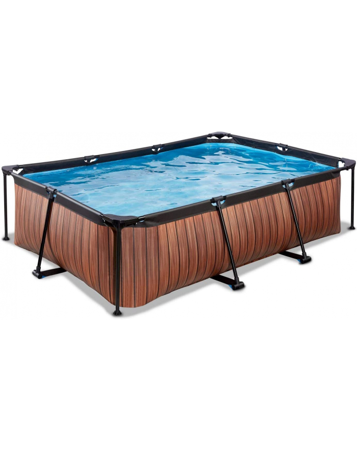 Exit Toys Wood Pool, Frame Pool 220x150x65cm, swimming pool (brown, with filter pump) główny