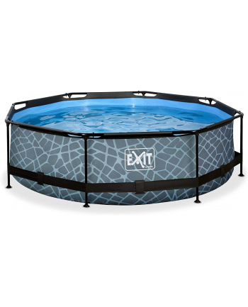 Exit Toys Stone Pool, Frame Pool O 300x76cm, swimming pool (grey, with filter pump)