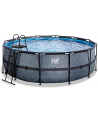 Exit Toys Stone Pool, Frame Pool O 427x122cm, swimming pool (grey, with sand filter system) - nr 1