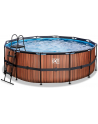 Exit Toys Wood Pool, Frame Pool O 427x122cm, swimming pool (brown, with sand filter system) - nr 1