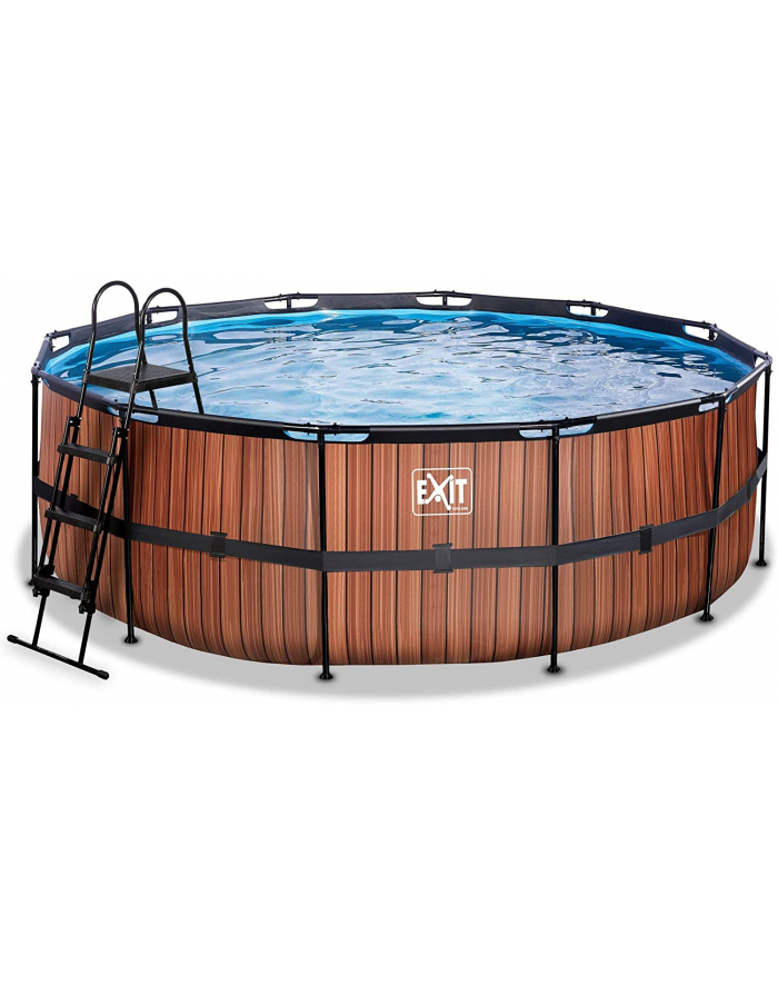 Exit Toys Wood Pool, Frame Pool O 427x122cm, swimming pool (brown, with sand filter system) główny