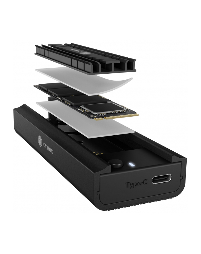 icybox Stacja dokująca IB-180MC-C31 M.2 NVMe'SATA Docking, USB 3.2 (Gen2) Type-C, Aluminium główny