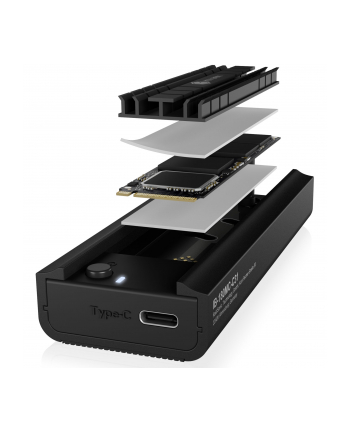 icybox Stacja dokująca IB-180MC-C31 M.2 NVMe'SATA Docking, USB 3.2 (Gen2) Type-C, Aluminium