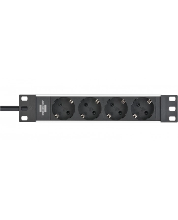 Brennenstuhl Alu-Line 10  4-way, power strip (Kolor: CZARNY/silver, 1U)