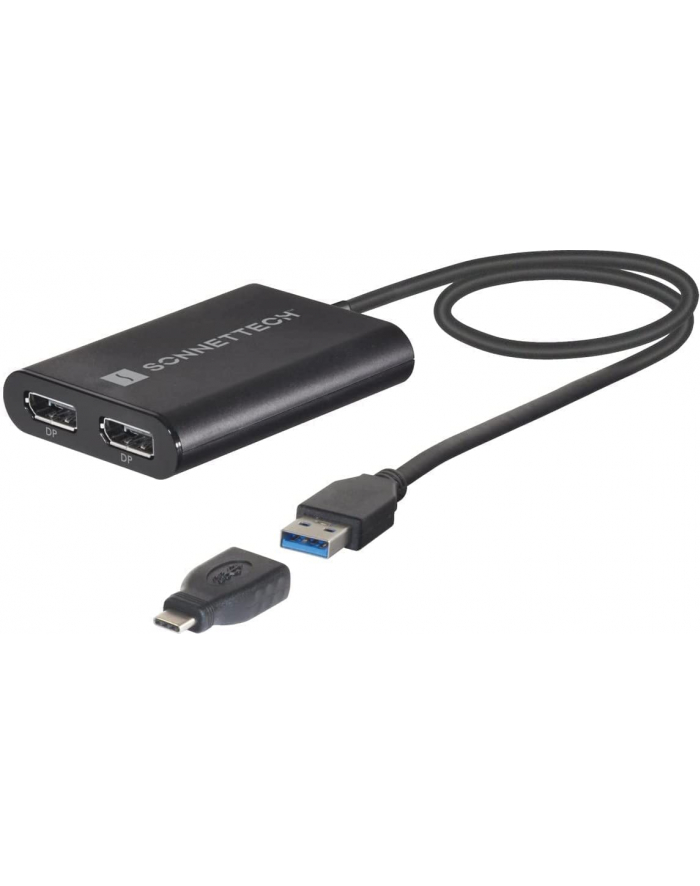 Sonnet Adapter USB 3 Dual 4K 60Hz DisplayPort, for M1 Macs (Kolor: CZARNY, 30cm) główny