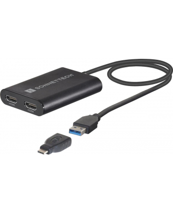 Sonnet Adapter USB 3 Dual 4K 60Hz HDMI, for M1 Macs (Kolor: CZARNY, 30cm)