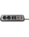 Brennenstuhl estilo corner power strip 4-way (Kolor: CZARNY/stainless steel, 2x USB) - nr 4
