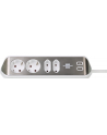 Brennenstuhl estilo corner power strip 4-way (Kolor: BIAŁY/stainless steel, 2x USB) - nr 2
