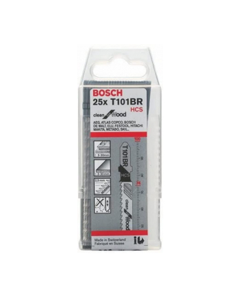 bosch powertools Bosch jigsaw blade T 101 BR Clean for Wood, 100mm (25 pieces)