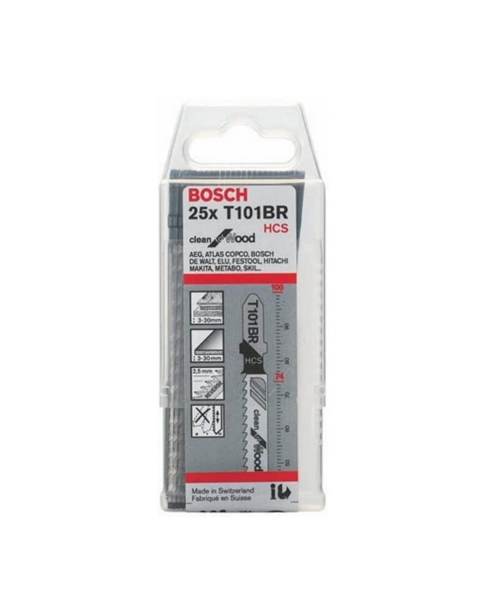 bosch powertools Bosch jigsaw blade T 101 BR Clean for Wood, 100mm (25 pieces) główny