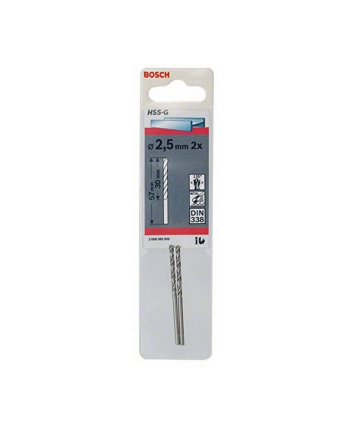 bosch powertools Bosch metal drill HSS-G, DIN 338, O 2.5mm (working length 30mm, 2 pieces) nr 2